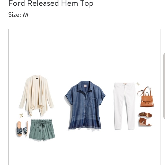 NWT blue denim button up shirt - Picture 2 of 4